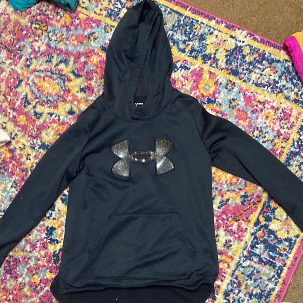Black YLG UA hoodie with sparkles